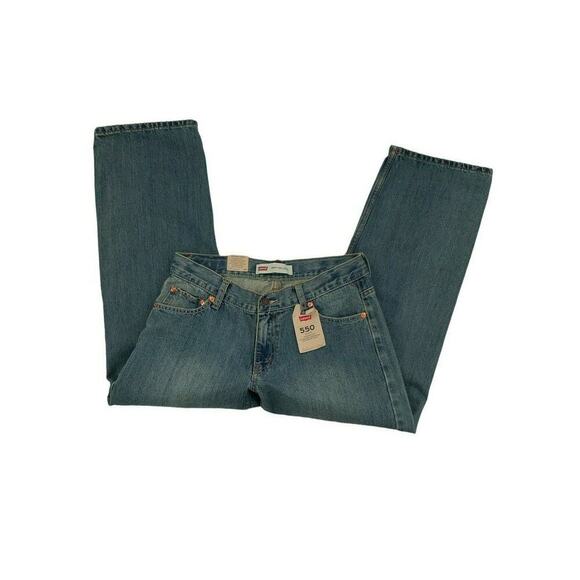 Levi's 550 Denim Jeans Womens 10M Husky Relaxed Tapered Leg Adjustable Blue NWT - Picture 7 of 9